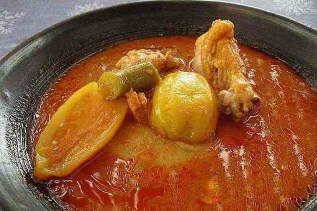 Fufu with light soup in Ghana